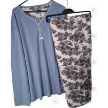 Miss Melina Büyük Beden % 100 Pamuk Uzun Kol Kadın Pijama Takımı