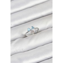 Solenya Pirinç Gümüş Renk Yonca Model Kadın Yüzük