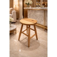 Çerçi Bazaar Yuvarlak Ahşap Tabure