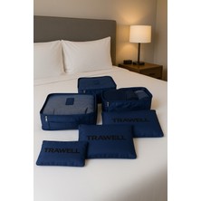 Trawell Seyahat Bavul Içi Organizatör Bavul Ambalaj Seti Saklama Hurcu, Taşınabilir Bagaj 6 Parça Pembe