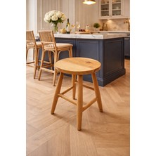 Çerçi Bazaar Yuvarlak Ahşap Tabure