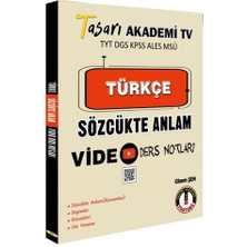 Tasarı Dgs Türkçe Sözcükte Anlam Video Ders Notları