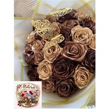 Solmayan Gül Buketi Kahve Tonları