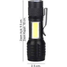 Küçük Dev! Şarjlı Mini Taktik El Feneri - Yan Cob Ledli, Mıknatıslı ve Zoomlu - Ultra Parlak Lüks