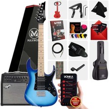 Maxword DE-150BL-50AMP Maple Klavye HH 50 W Amfili Elektro Gitar Seti