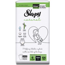 Sleepy Natural Jumbo Külot Bebek Bezi 6 Numara 15-25 kg 64 Adet Ultra Hipoalerjenik