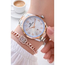 Daniel Klein Çelik Kordon 30 mt Suya Dayanıklı Özel Tasarım Kadın Kol Saati + Bileklik VS.BLKT.0861