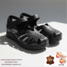 Cozi Company Hakiki Deri Tam Ortopedik Topuk Dikenine Özel Tasarım Önü Kapalı Sandalet