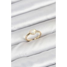 Solenya Pirinç Gold Renk Kalpli Kadın Yüzük