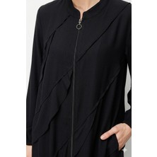 Karma 261530 Micca %100 Doğal Lyocell Dökümlü Soft Hissiyat Ara Aller Volanlı Detay Ferace