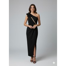 Centilmen Beethoven Aksesuar Detaylı Tek Omuz Abiye  3649