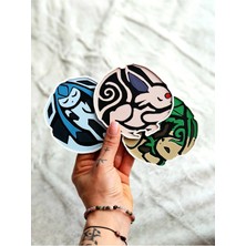 Anka Atölye Eeveelution Pokemon Bardak Altlığı Seti Iı – Leafeon Glaceon Espeon 3D Dekoratif Coaster