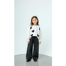 Miviko Kız Çocuk Takımı Alt  Üst Set Mevsimlik  Takım  Pamuklu Pantolon Belli  Lastikli Orta Incelik