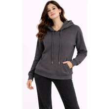 CGA Kadın Basic Sweatshirt Kapüşonlu Sweatshirt