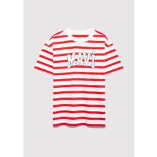 Mavi Çocuk Mavi Logo Baskılı Tişört Scarlet Stripe 6610251-91366