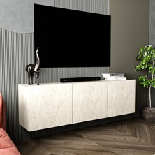 İnarch Dizayn White Duvara Monte Tv Sehpası – 3 Kapaklı