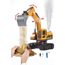 Tuengi Store Oyuncak Uzaktan Kumandalı Şarjlı Full Fonksiyon Hareketli Buhar Çıkaran Paletli Kepçe Rc Ekskavatör