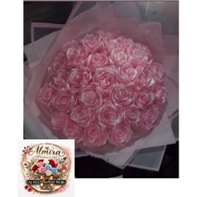 Solmayan Gül Buketi Toz Pembe 30 Lu