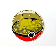Anka Atölye Pikachu Pokeball Bardak Altlığı 4'lü Set - 3D Baskı Coaster Pokémon Temalı Masa Süsü - Anime Sever