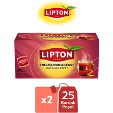 Lipton English Breakfast Siyah Bardak Poşet Çay 25LI x 2 Adet