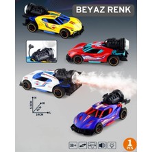 Tuengi Store Pilli Işıklı Sesli Buhar Çıkaran Metal Araba Die Cast Duman Atan Yarış Arabası (Kumandasız)
