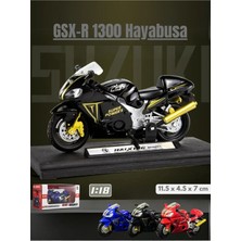 Tuengi Store Suzuki Hayabusa GSX1300 Model Motor Standlı Ince Detay Dekorasyon ve Oyuncak Motosiklet