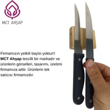 Mct Ahşap Mıknatıslı Duvara Monte Dişbudak Ahşap Bıçak Bloğu ve Bıçak Tutucu - 2 Bıçak Kapasiteli