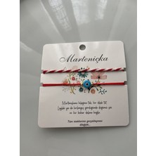 Anetta Jewelry Marteniçka Mavi Cam Nazar Boncuklu Kırmızı Ip Şans Hediyelik Bileklik