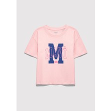 Mavi M Logo Baskılı Pembe Tişört 7610390-71007