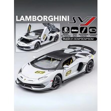 Tuengi Store Gri Büyük Boy Sesli LED Farlı Üstü Açılır Çek Bırak Full Metal Ince Detay Lamborghini Aventador