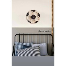 Runc Design Futbol Topu Tasarımlı Dekoratif Duvar Lambası - Taraftar Odası Gece Lambası - Çocuk Odası Dekoru