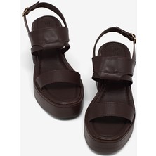 Tonny Black Kadın Kahve Rahat Kalıp Poli Taban Topuklu Sandalet