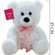 1178B Selay, Oturan Ayı 37 cm Beyaz