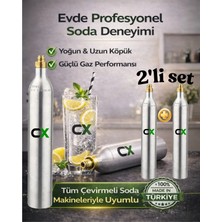 CX Soda Tüpü 0,6 ml- Özel Taşıma Kutusuyla Birlikte- Soda Kartuşu-co2 Kartuş- Gıda Gazı- (2 adet)