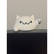 Anka Atölye Bongo Cat Monitor Dekoru 3D Baskı Masaüstü Kedi Figürü – Monitör Üstü Dekor