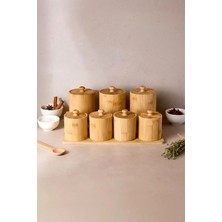 Kitchen Life Pisa 7'li Tezgah Üstü Bambu Standlı Baharatlık Seti