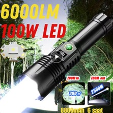 farissu Gold Orion OR-508-TG 100W 6000 Lümen Ultra Güçlü El Feneri - Yedek 26650 Yedek Pilli