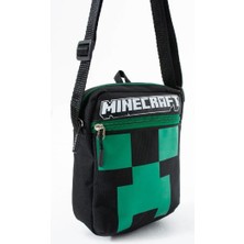 Trg Minecraft Creeper Çocuk Omuz Çantası – 3 Bölmeli – Su Geçirmez Kumaş (21×16×6 Cm)