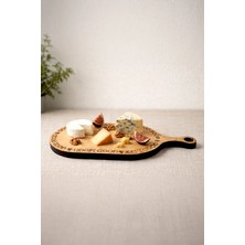 Kitchen Life Ladin Ağacı Oval Ahşap Kesme Tahtası 38,5 Cm-Rustik Ahşap,kahvaltılık Sunum Tabağı