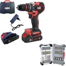 Attlas Atb 21 BLPD-202C 2x 2.0 Ah Çift Akülü Kömürsüz Darbeli Matkap + 43 Parça Profesyonel Aksesuar Seti