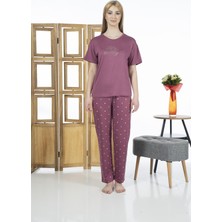 Estiva 24137 Kadın Kısa Kol Puantiyeli Pijama Takım