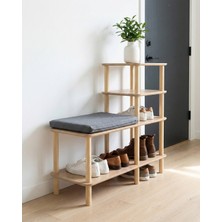 CMDWOOD -Belto : Ayakkabılık - Minderli Oturma Yeri - Benc- Vestiyer -Daire Kapı Önü - Apartman - Hol - Koridor - Ofis- Gövde Mdf - Ahşap Ayaklı Demonte Kurulum Minimalist