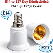Vwin E14 To E27 Dönüştürücü Duy, E14 Ince Duy’u Standart E27 Duy’a Çevirir (1 Adet)