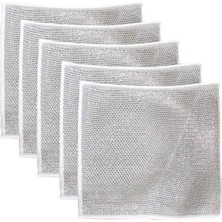Pablito PBT-247 Metalize Bez Çok Fonksiyonlu Çift Katlı Çizilmez Tel Bulaşık Bezi, Çelik Tel Bulaşık Havlusu 5 Adet