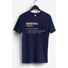 MGAX Basketbol Basketball Coach Baskılı Regular Sıfır Yaka %100 Pamuk Unisex Penye T-Shirt