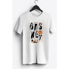 MGAX Basketbol Born To Win Basketball Baskılı Regular Sıfır Yaka %100 Pamuk Unisex Penye T-Shirt