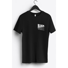 MGAX Black White Arma Baskılı Regular Sıfır Yaka %100 Pamuk Unisex Penye T-Shirt
