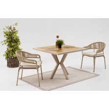 Divona Home Grandy Terea Bahçe Balkon Masa Takımı (2 Sandalyeli )