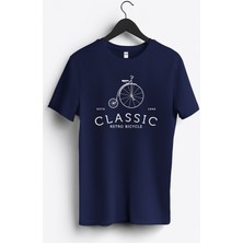 MGAX Bisikletçi Klasik Bisiklet Baskılı Regular Sıfır Yaka %100 Pamuk Unisex Penye T-Shirt