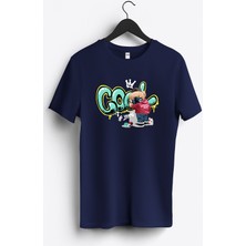 MGAX Sevimli Ayı Havalı Genç Baskılı Regular Sıfır Yaka %100 Pamuk Unisex Penye T-Shirt